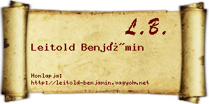 Leitold Benjámin névjegykártya