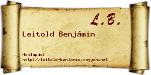 Leitold Benjámin névjegykártya